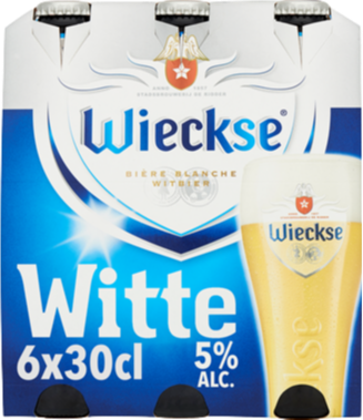 Wieckse Witte sixpack met flesjes van 30cl Wieckse Witte sixpack met flesjes van 30cl